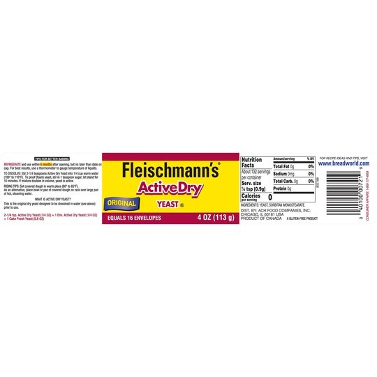 Fleischmann's Active Dry Yeast, 4 Oz