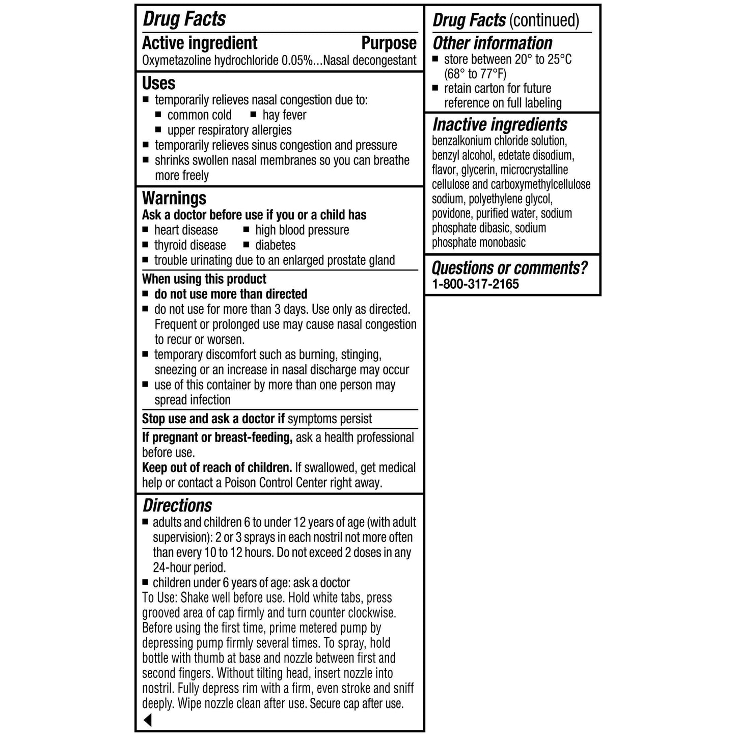 Children's Afrin No Drip Extra Moisturizing 12 Hour Stuffy Nose Nasal Spray, Ages 6+, 15 ml