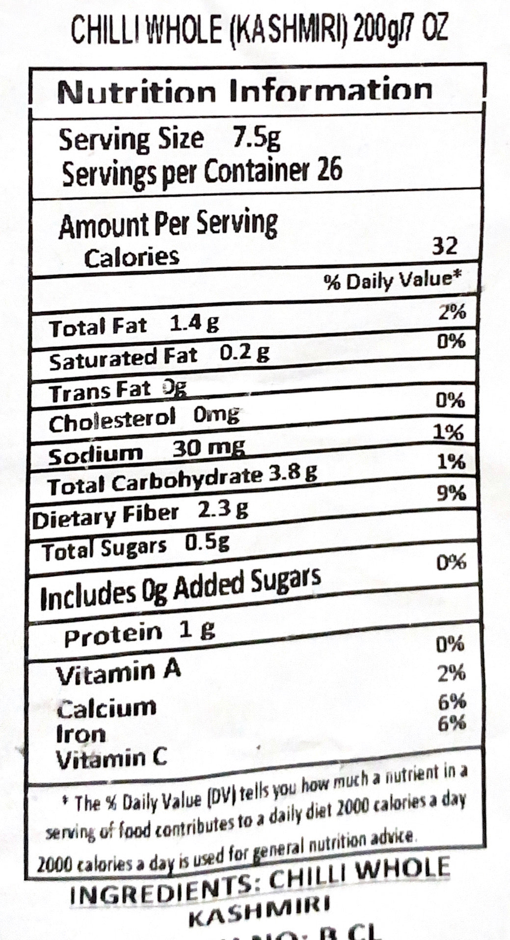 Kashmiri Chilli Whole