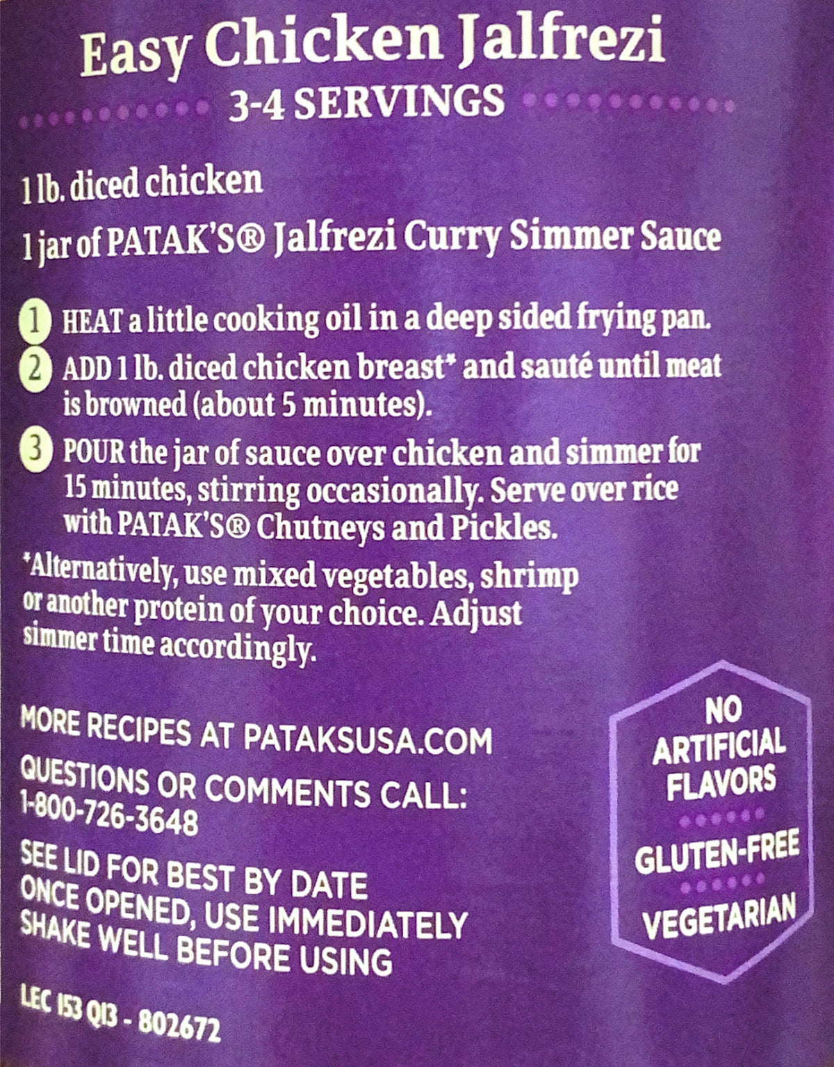 Jalfrezi Curry Simmer Sauce