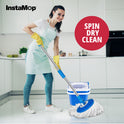 Insta Mop Spin Mop and Bucket with Wringer Set Microfiber Mop Head Washer Machine Safe As Seen On TV