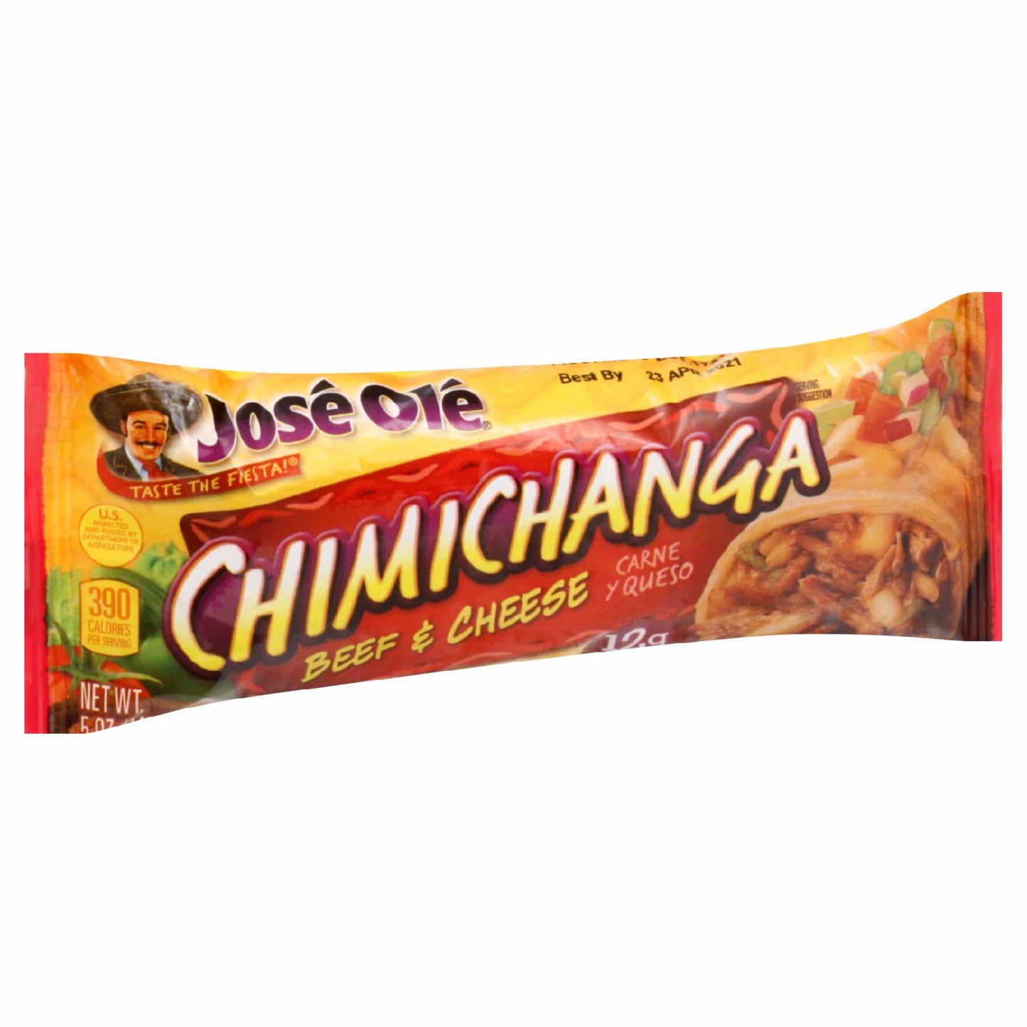 José Olé Individually Wrapped Beef & Cheese Chimichanga, 5 oz (Frozen)