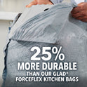 Glad ForceFlex MaxStrength 13 Gallon Tall Kitchen Drawstring Trash Bags, Gain Lavender, 40 Bags