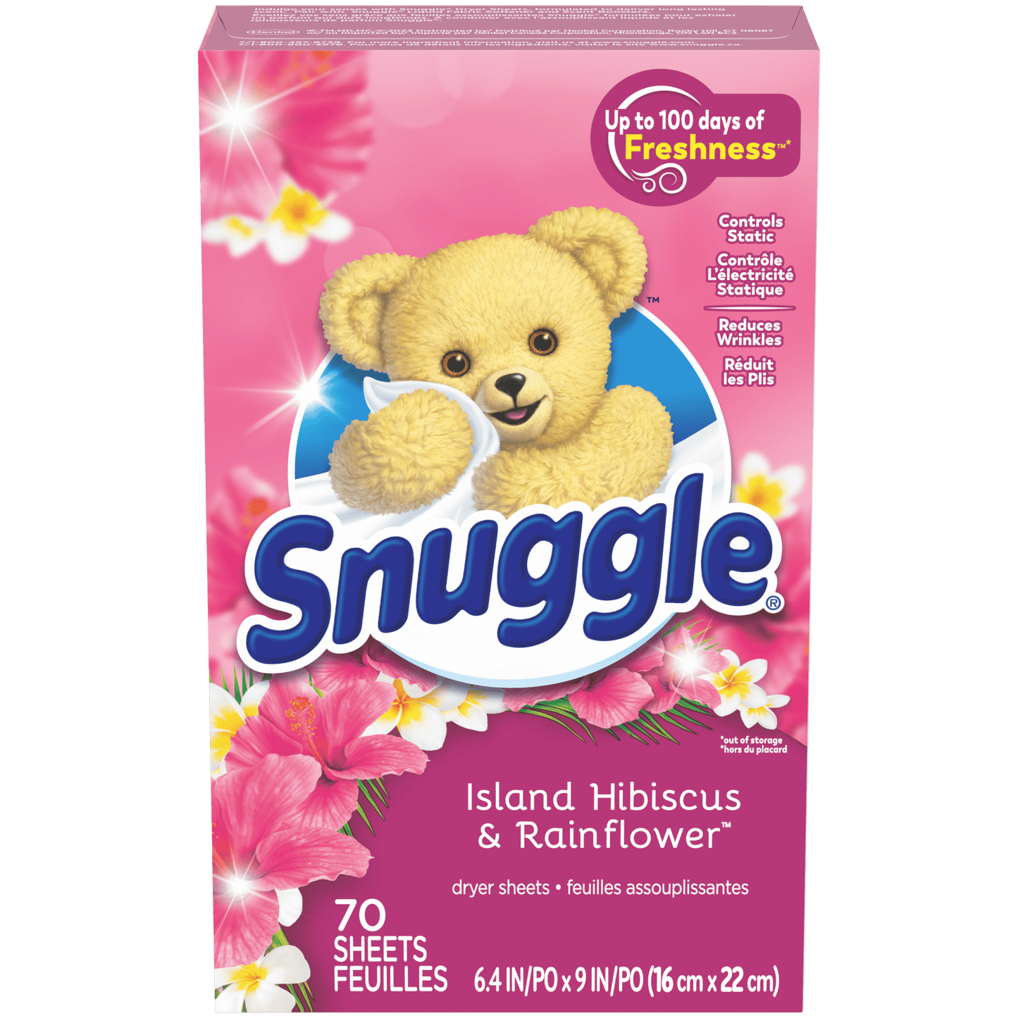 Snuggle  Fabric Softener Dryer Sheets, Island Hibiscus & Rainflower, 70 Count