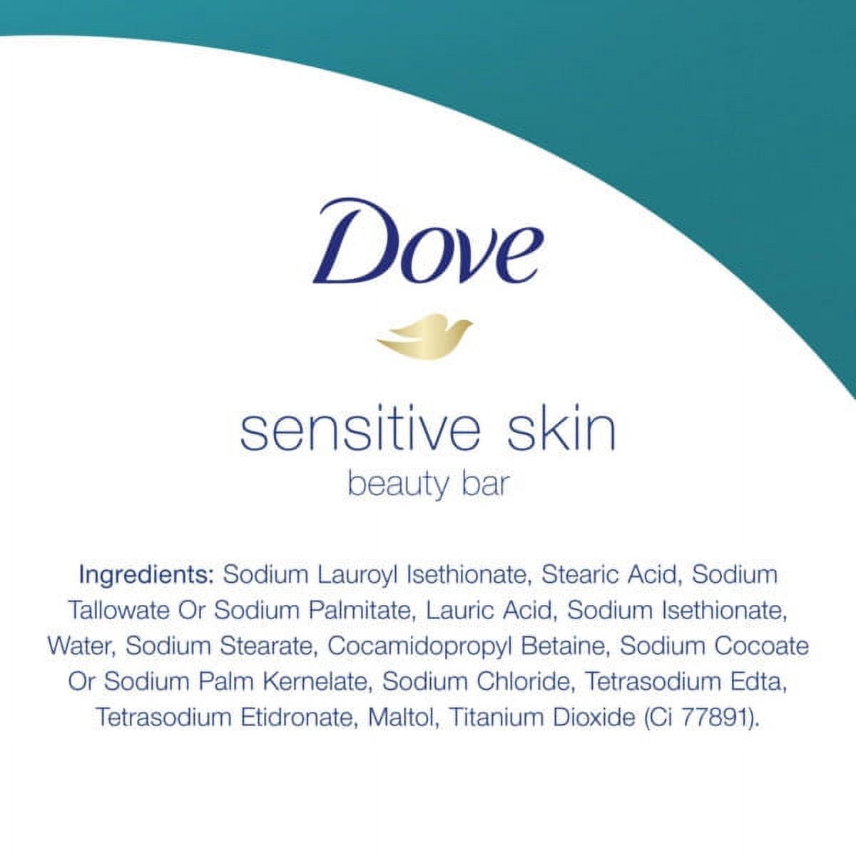 Dove Sensitive Skin Gentle Beauty Bar Soap, Unscented, 3.75 oz (8 Bars)