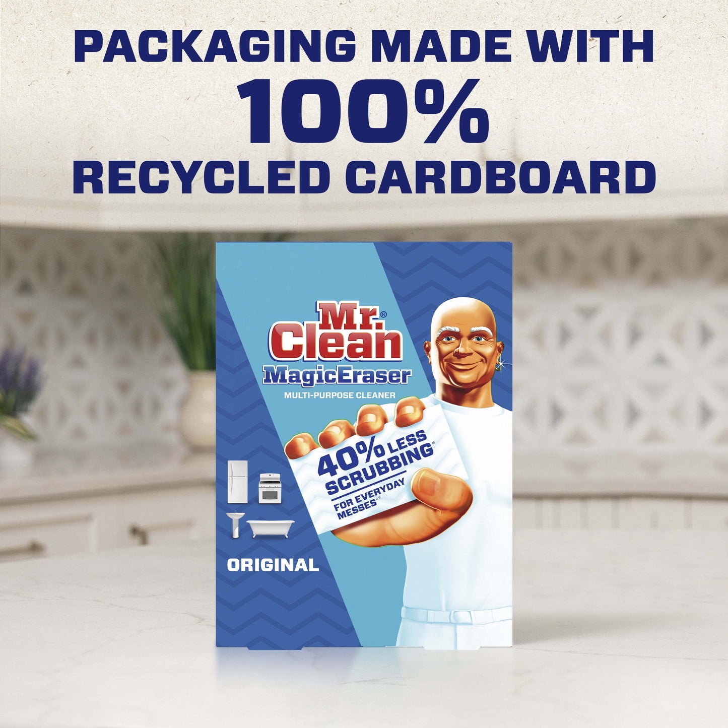 Mr. Clean Original Magic Eraser All-Purpose Foam Cleaning Pads with Durafoam, 3 Ct