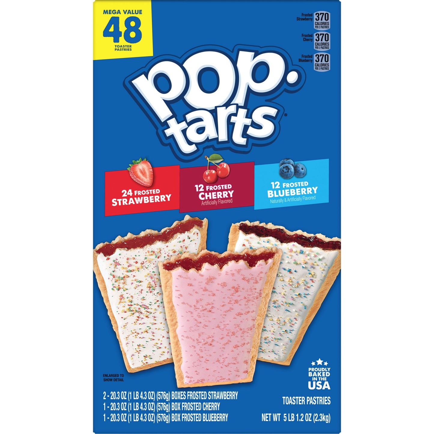 Pop-Tarts Variety Pack Instant Breakfast Toaster Pastries, Shelf-Stable, Ready-to-Eat, 81.2 oz, 48 Count Box