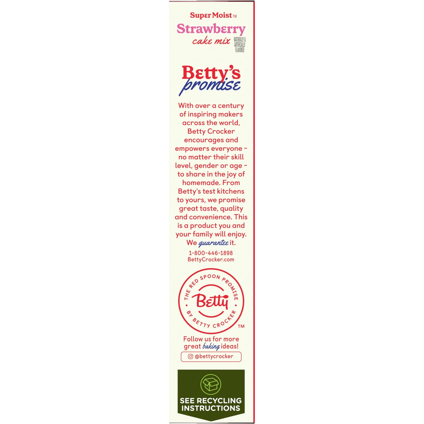 Betty Crocker Delights Super Moist Strawberry Cake Mix, 13.25 oz.