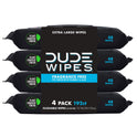 DUDE Wipes Unscented XL Flushable Wipes, 4 Flip-Top Packs, 48 Wipes per Pack, 192 Total Wipes