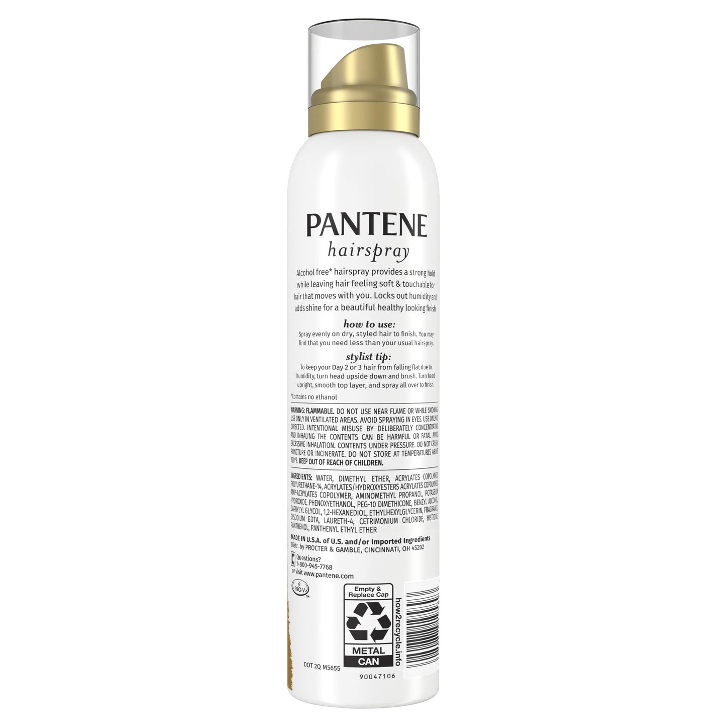 PANTENE Pro-V Strong Hold Alcohol Free* Level 4 Hairspray, 7.0 oz Unisex