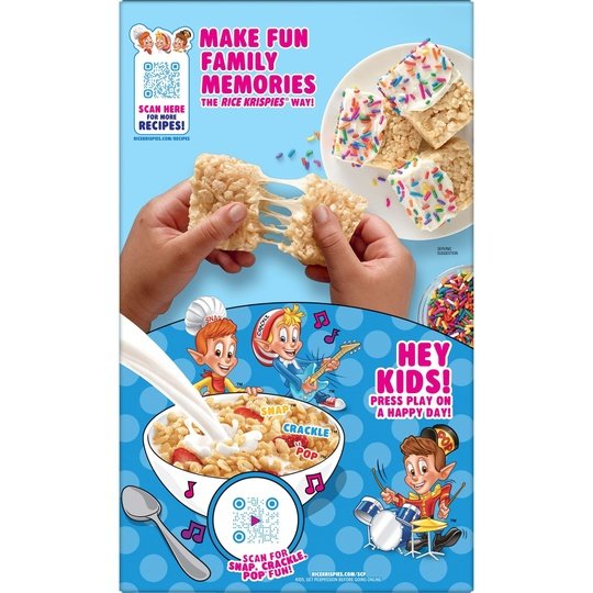 Kellogg's Rice Krispies Original Cold Breakfast Cereal, Family Size, 17.1 oz Box