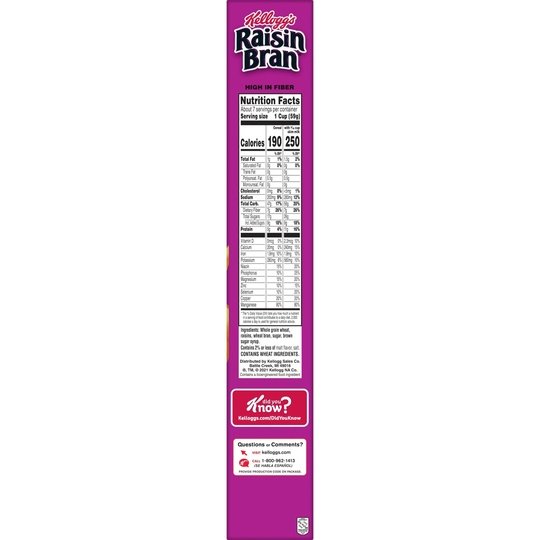 Kellogg's Raisin Bran Original Breakfast Cereal, 16.6 oz Box