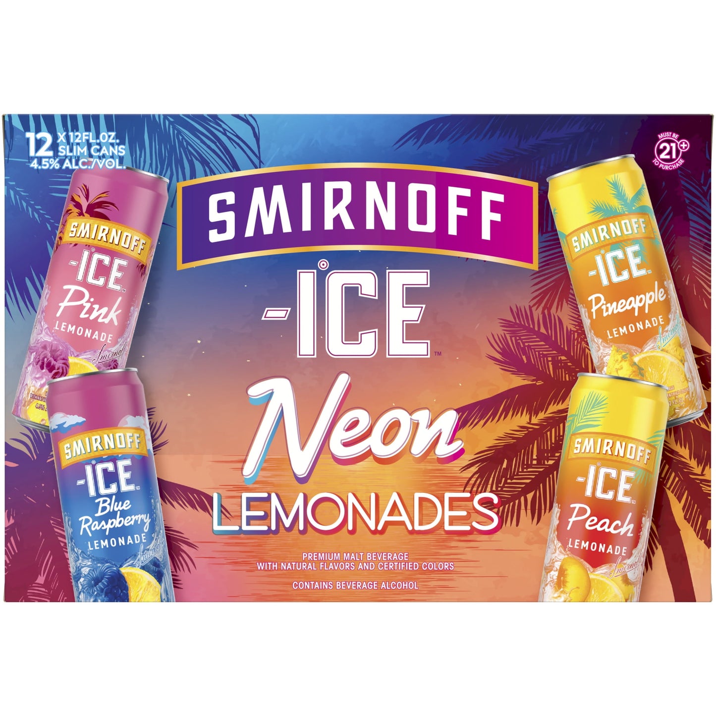 Smirnoff Ice Neon Lemonade Variety Pack, 12oz Cans, 12pk