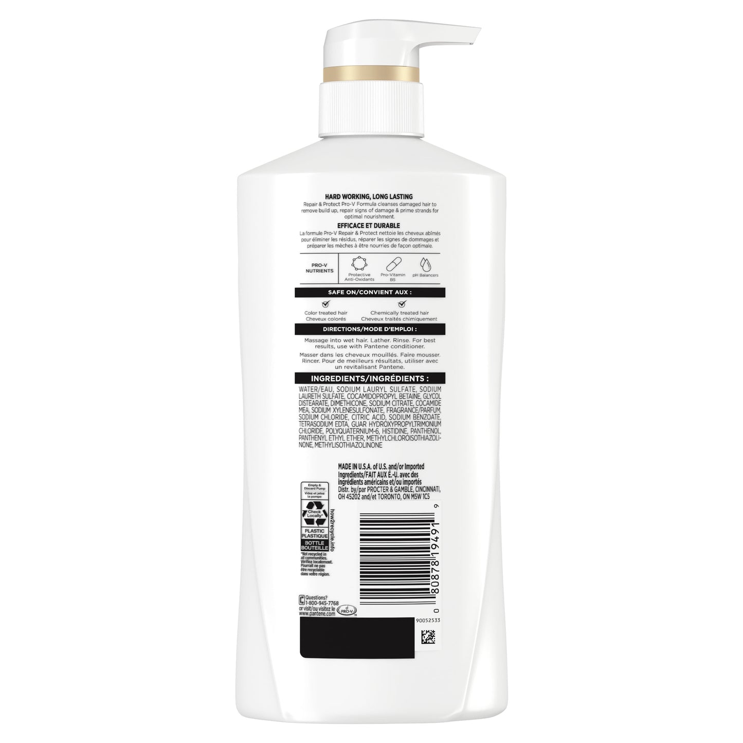 Pantene Pro-V Repair & Protect Shampoo, All Hair Types, 17.9 fl oz