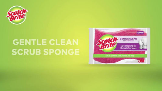 Scotch-Brite Sponge for Delicate Surfaces, Gentle Safe Clean, 3 Scrubbers