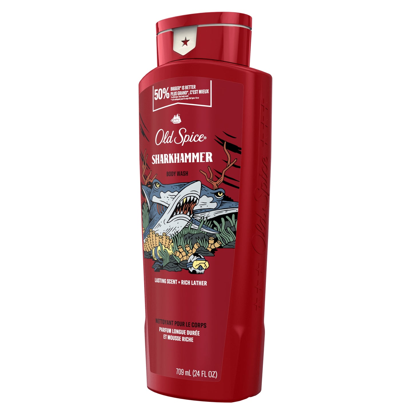 Old Spice Body Wash for Men, Sharkhammer, Long Lasting Lather, 24 fl oz