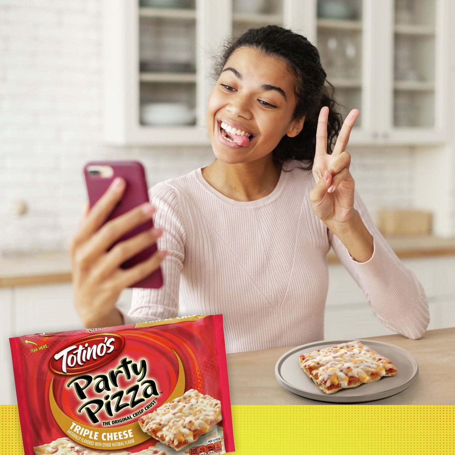 Totino's Party Pizza, Triple Cheese Flavored, Frozen Snacks, 9.8 oz, 1 Ct