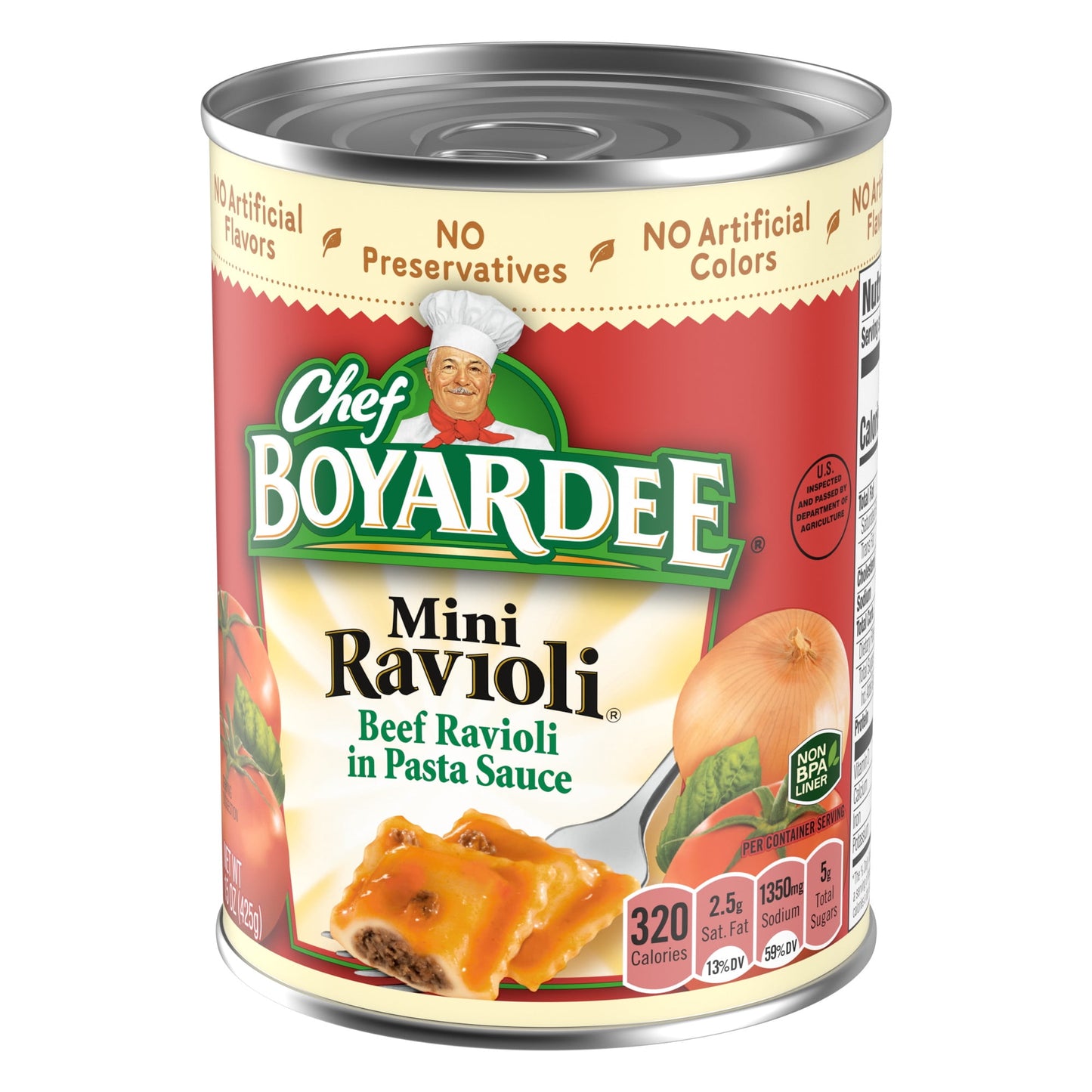 Chef Boyardee Mini Beef Ravioli, Microwave Pasta, Canned Food, 15 oz.