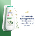 Dove Invigorating Long Lasting Gentle Body Wash, Aloe and Eucalyptus Oil, 20 fl oz