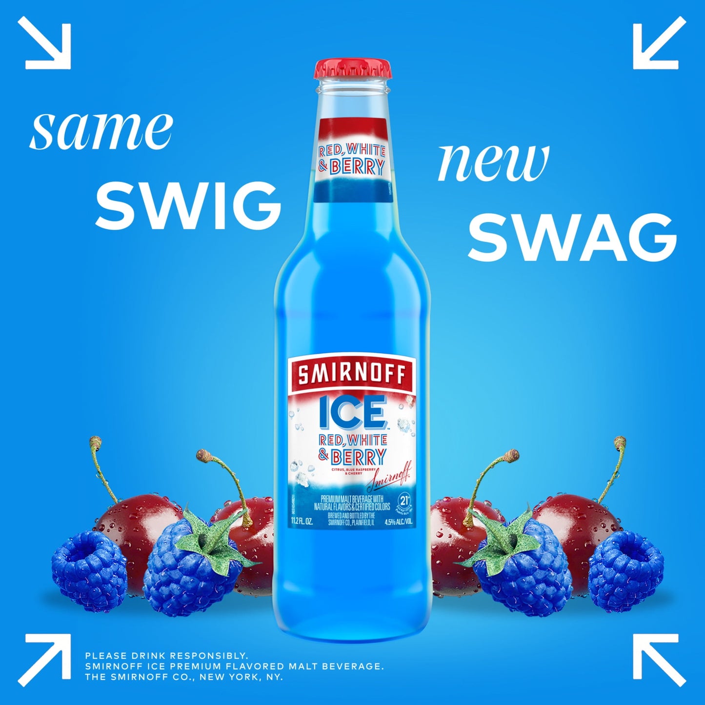 Smirnoff Ice Red White & Berry Sparkling Drink, 11.2oz Bottles, 6pk