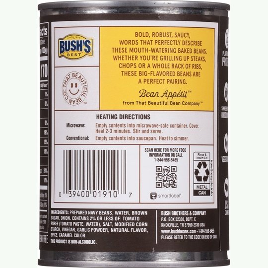 Bush's Bourbon & Brown Sugar Grillin' Beans, Plant-Based Protein, Canned Beans, 22 oz