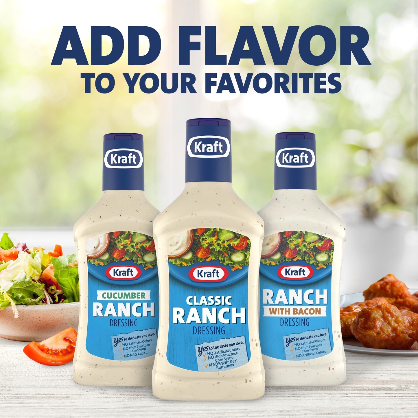 Kraft Classic Ranch Salad Dressing, 16 fl oz Bottle