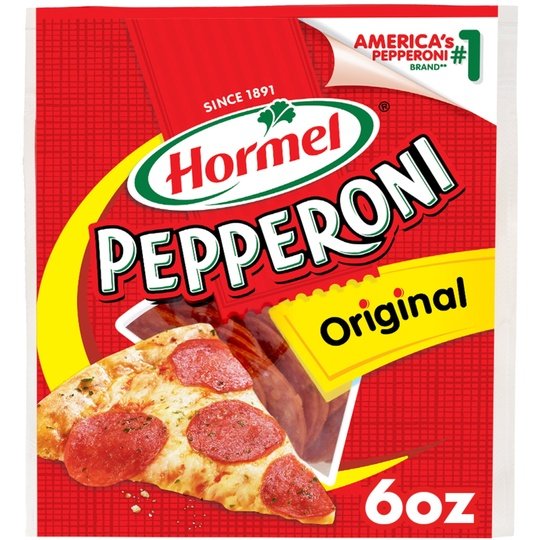 HORMEL, Pepperoni, Pizza Topping, Gluten Free, Original, 6 oz Plastic Resealable Package