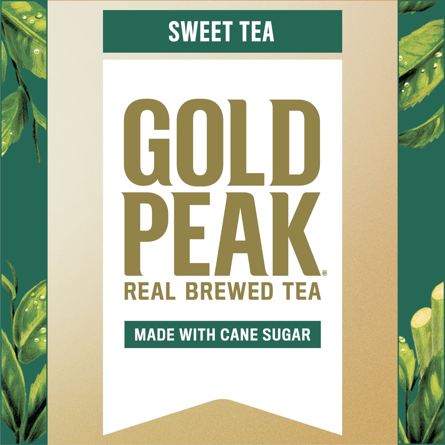 Gold Peak Real Brewed Tea Cane Sugar Sweet, Bottled Black Iced Tea Drink, 18.5 fl oz