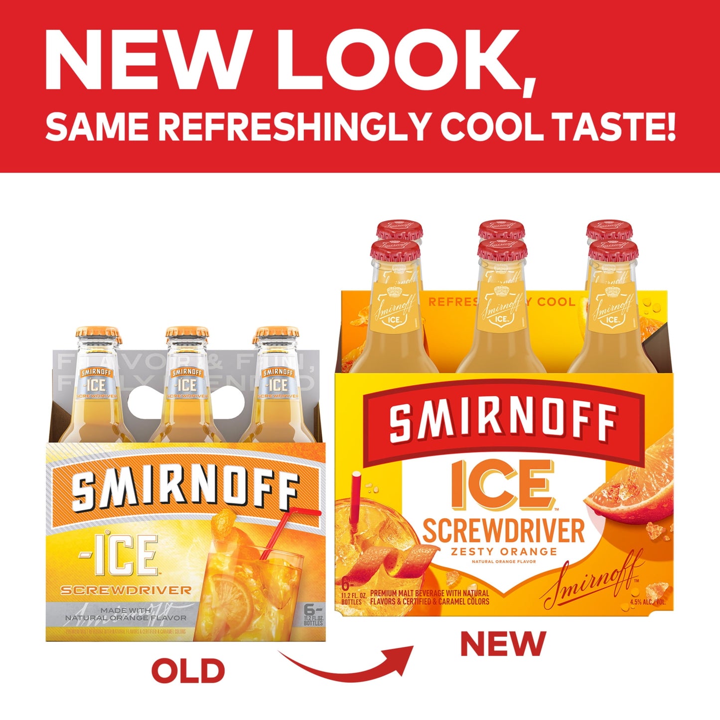 Smirnoff Ice Screwdriver Sparkling Cocktail-Style Drink, 11.2oz Bottles, 6pk