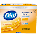 Dial Antibacterial Deodorant Bar Soap, Advanced Clean, Gold, 4 oz, 12 Bars