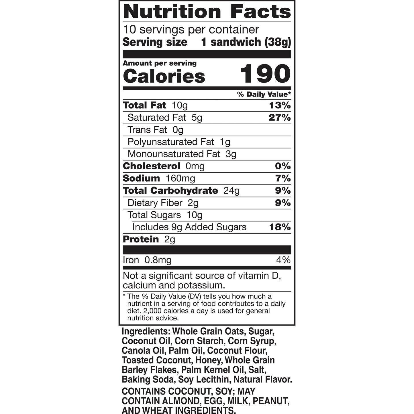 Nature Valley Biscuit Sandwiches, Coconut Butter, Snack Value Pack, 10 ct, 13.5 OZ