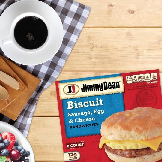 Jimmy Dean Sausage Egg & Cheese Biscuit Sandwich, 36 oz, 8 Count (Frozen)