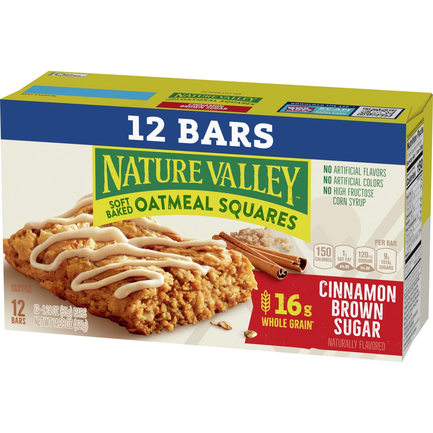 Nature Valley Soft-Baked Oatmeal Squares, Cinnamon Brown Sugar, 12 ct, 14.88 OZ