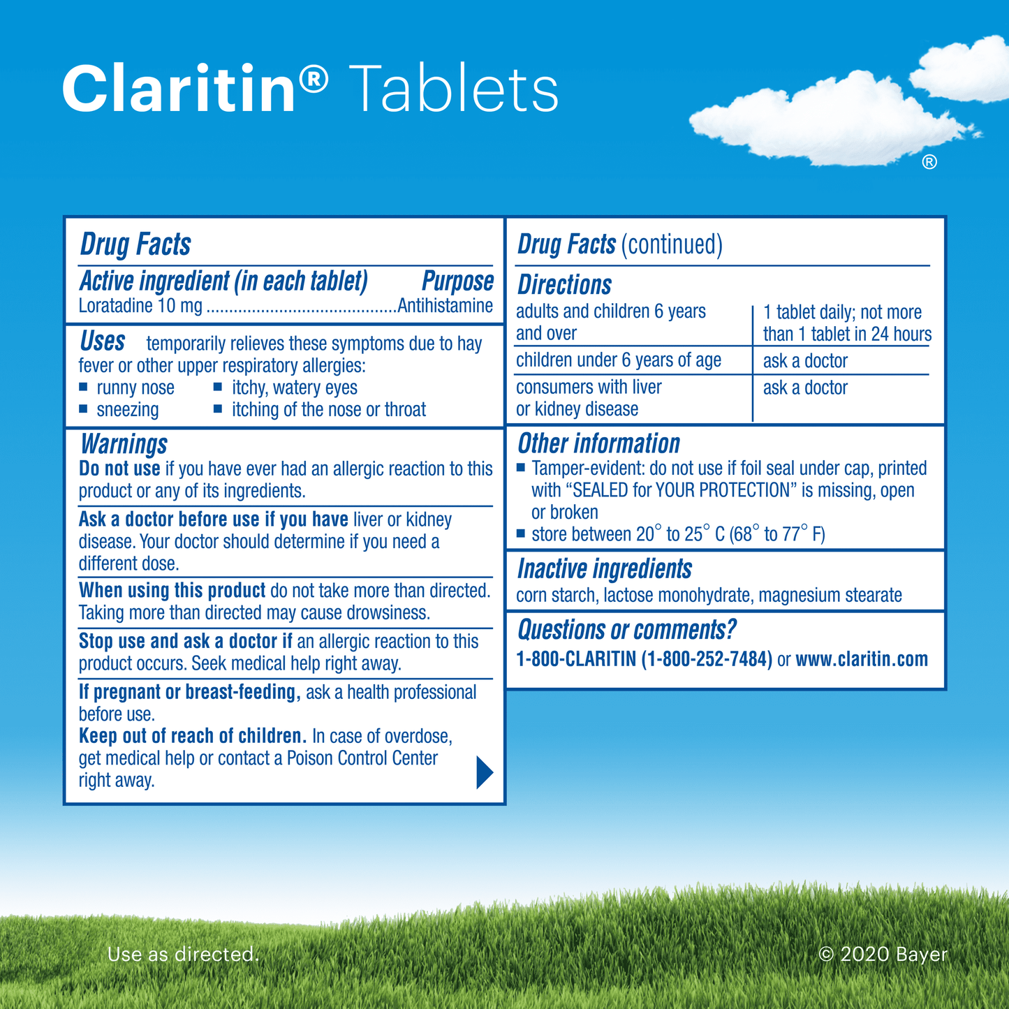 Claritin 24 Hour Non-Drowsy Allergy Medicine, Loratadine Antihistamine Tablets, 30 Ct