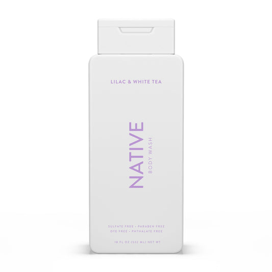 Native Natural Body Wash, Lilac & White Tea, Sulfate Free, Paraben Free, 18 oz