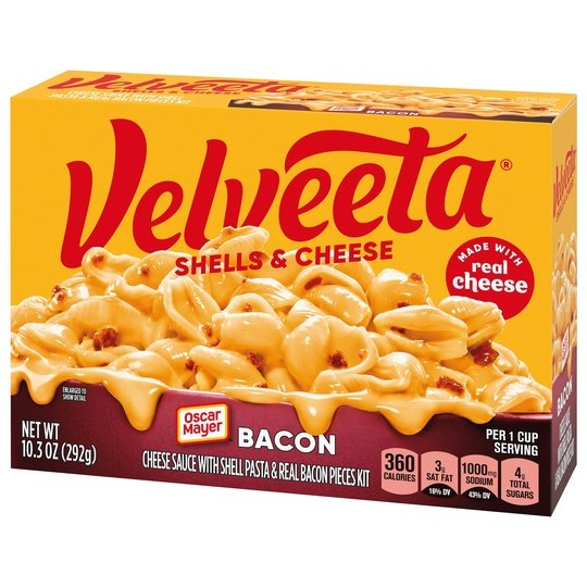Velveeta Shells and Cheese Bacon Macaroni and Cheese Dinner, 10.3 oz Box