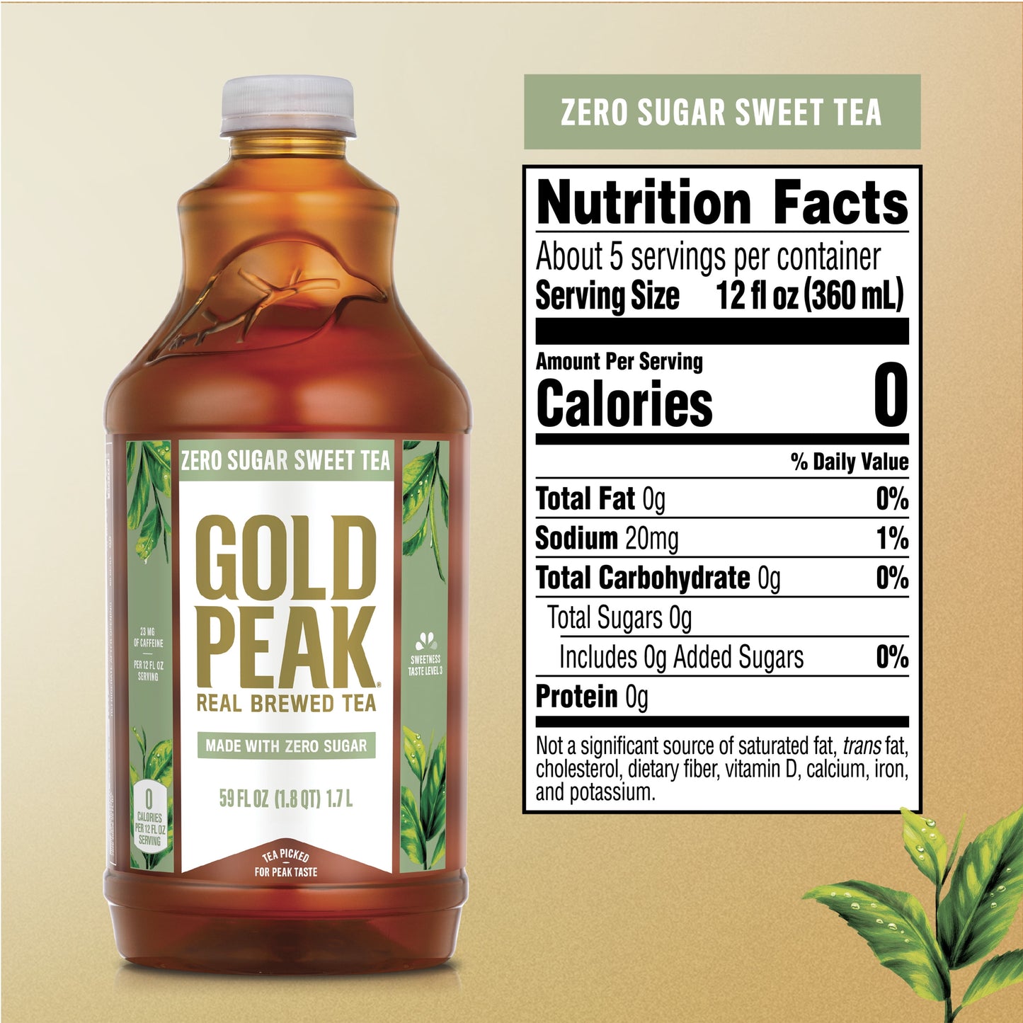 Gold Peak Zero Sugar Sweet Tea, 59 fl oz