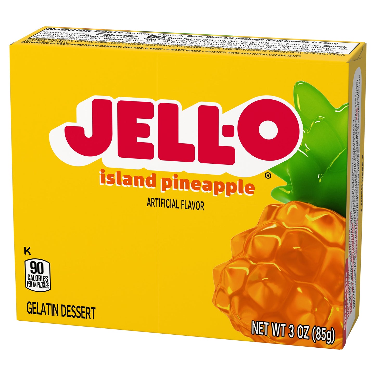 Jell-O Island Pineapple Artificially Flavored Gelatin Dessert Mix, 3 oz Box