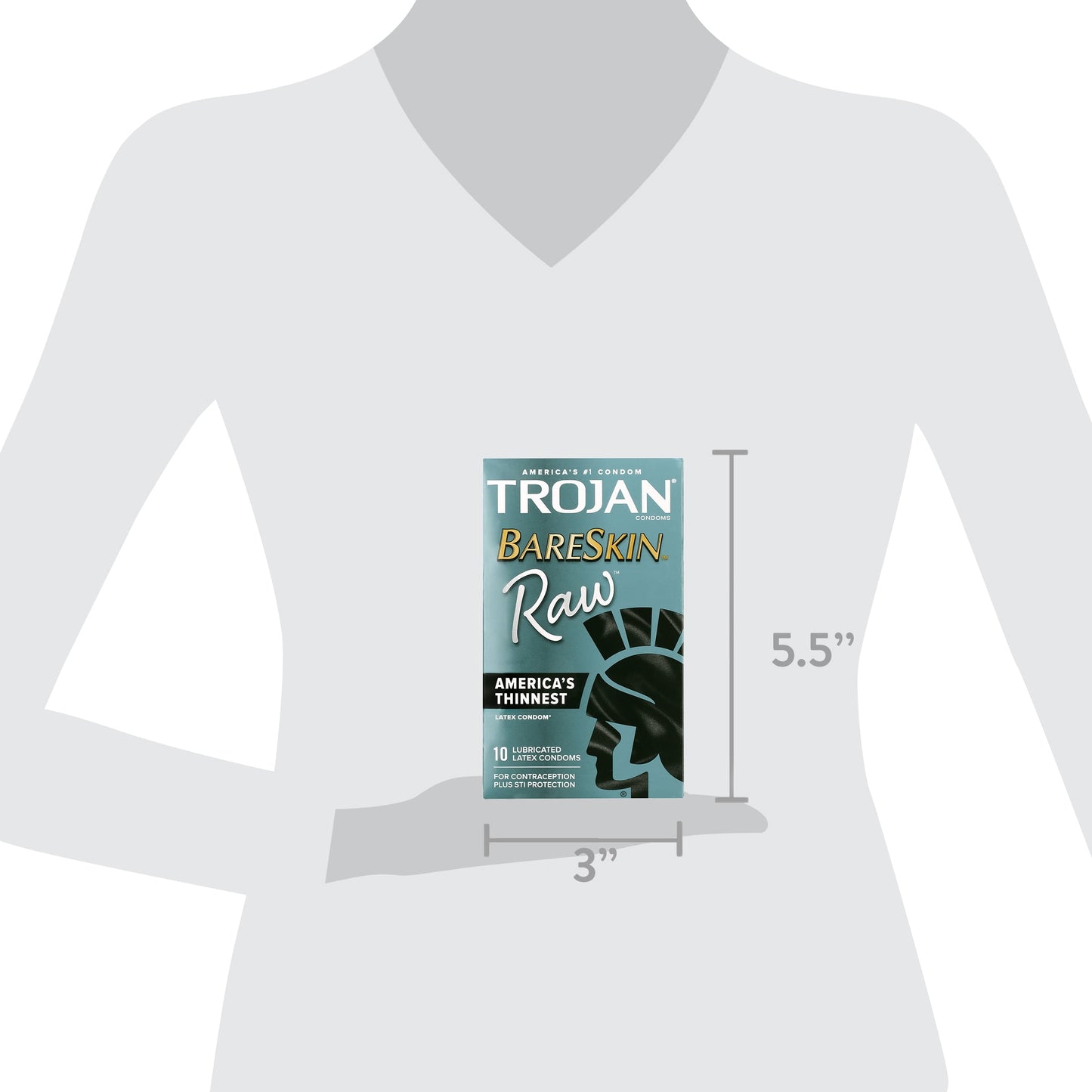 TROJAN BARESKIN Raw Condoms, Thin Condoms, 10 Count Lubricated Condoms