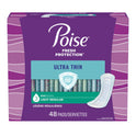 Poise Ultra Thin Incontinence Pads for Women, 3 Drop, Light Absorbency, Regular, 48Ct