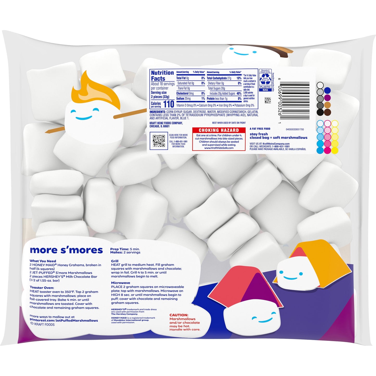 Jet-Puffed S'more Vanilla Marshmallows, 21 oz Bag