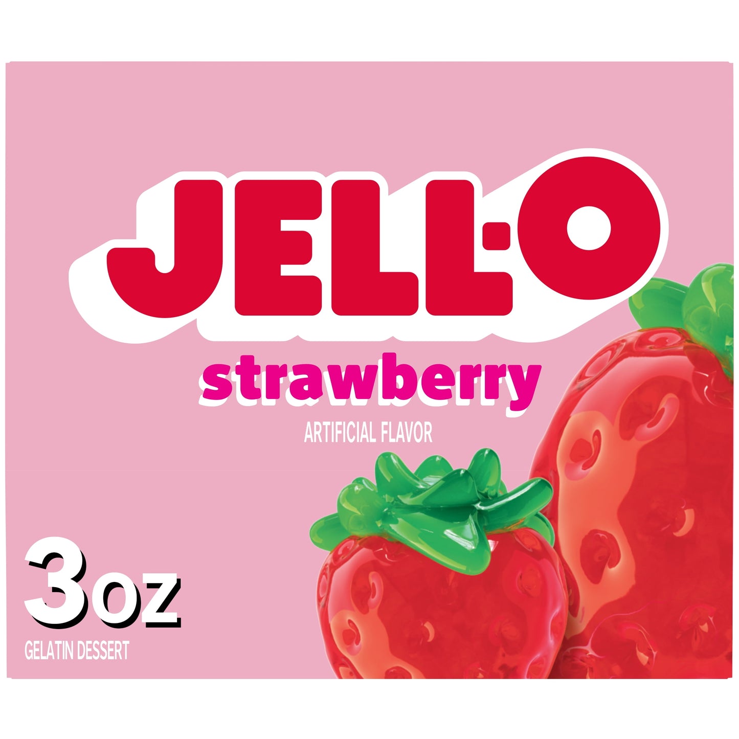 Jell-O Strawberry Artificially Flavored Gelatin Dessert Mix, 3 oz Box