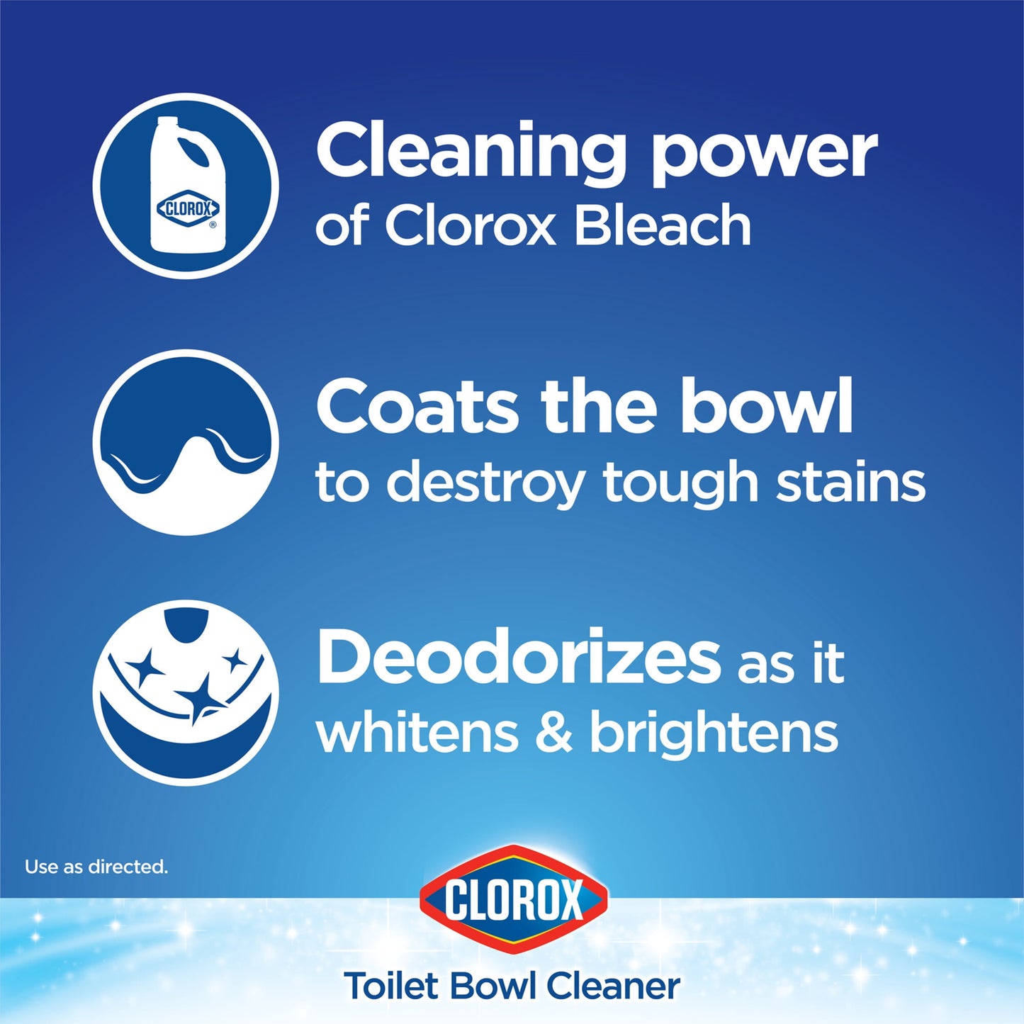 Clorox Toilet Bowl Cleaner Clinging Bleach Gel, Cool Wave, 24 fl oz