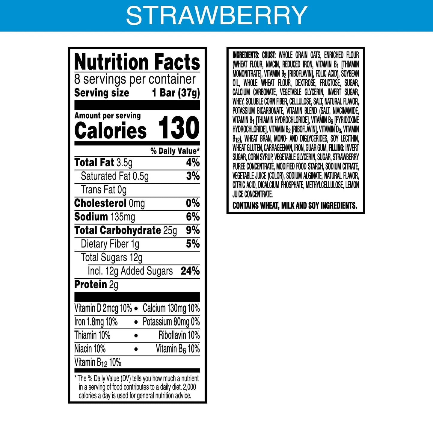 Kellogg's Nutri-Grain Strawberry Chewy Soft Baked Breakfast Bars, Ready-to-Eat, 10.4 oz, 8 Count