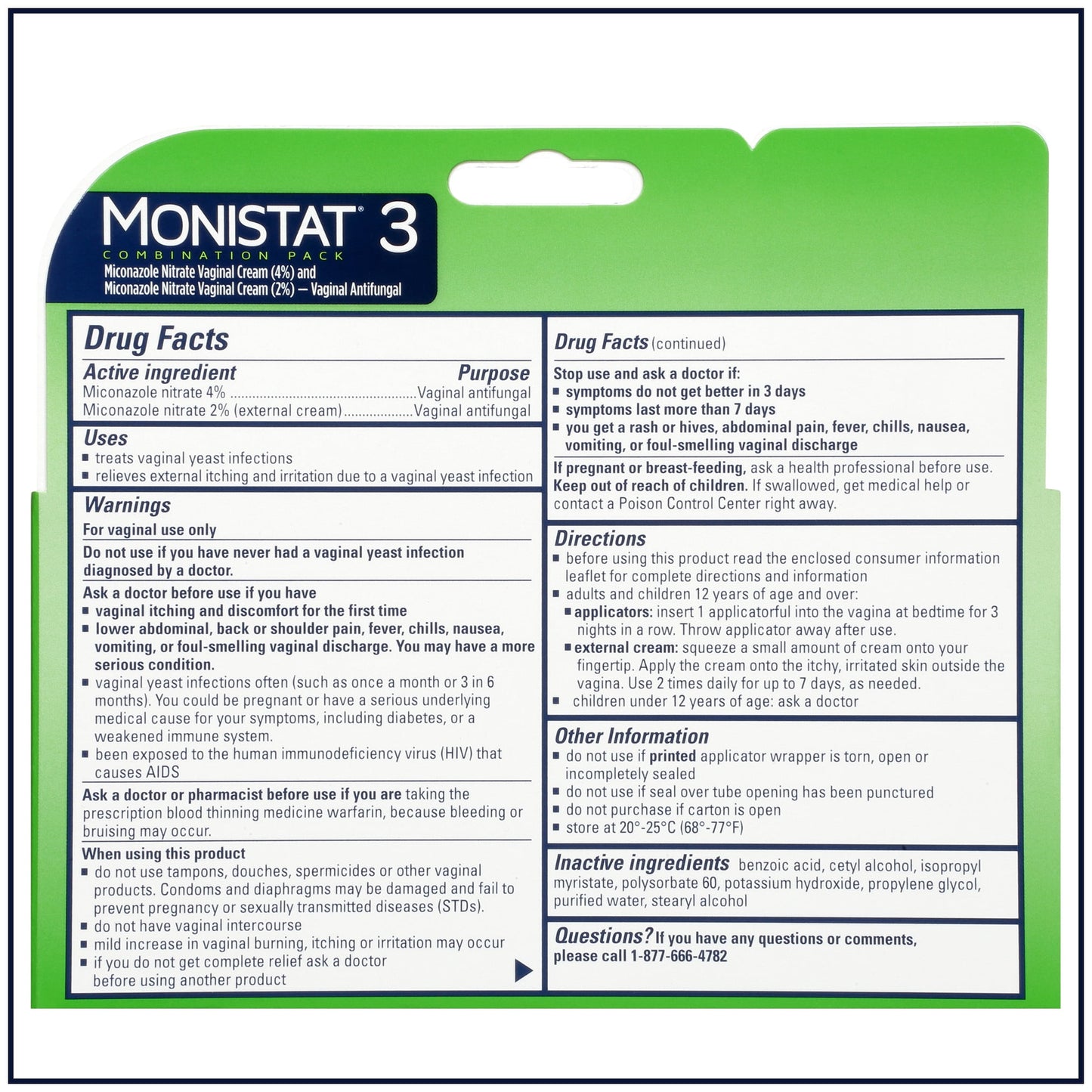 Monistat 3 Day Yeast Infection Treatment, 3 Miconazole Pre-Filled Cream Tubes & External Itch Cream