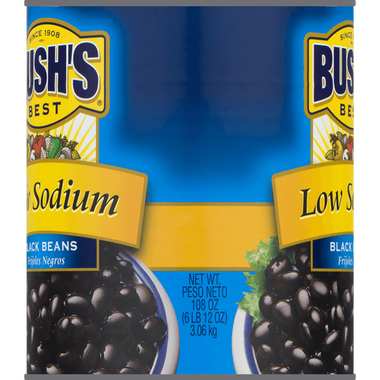 Bush's Low Sodium Black Beans, 108 oz, Can