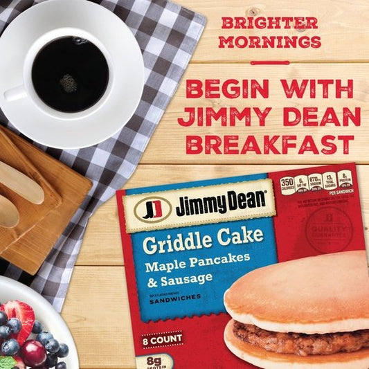 Jimmy Dean Maple Pancakes & Sausage Griddle Cake Sandwich, 32 oz, 8 Count (Frozen)