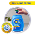 all Mighty Pacs Laundry Detergent Pacs, Fresh Clean 4 in 1 with Stainlifters, Sunshine Fresh, 75 Count