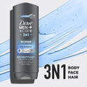 Dove Men+Care Recover Hydrating 3-in-1 Body Wash, Peppermint, 18 fl oz