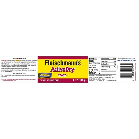 Fleischmann's Active Dry Yeast, 4 Oz